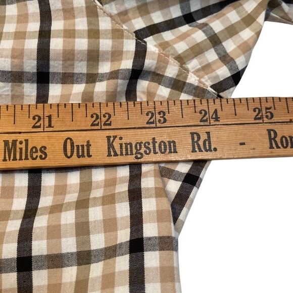 Columbia Gray Tan Plaid Short Sleeve Shirt Button Up Regular Fit Men Size Large - Picture 9 of 11